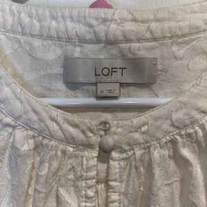 LOFT Cream Patterned Blouse